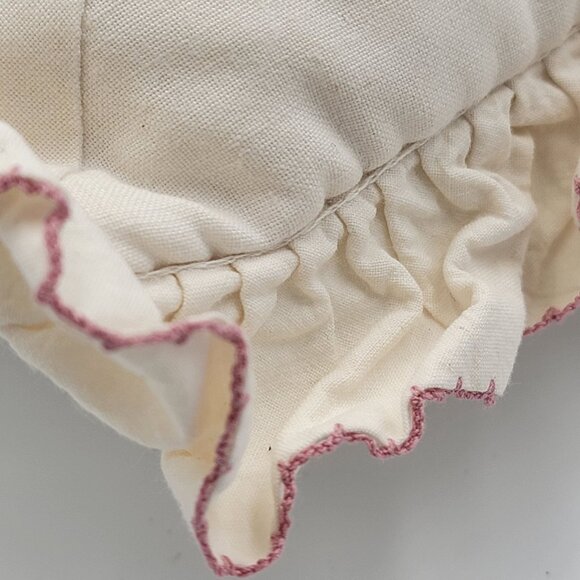 Vintage Quilted 90s 80s Throw Pillow Cottagecore Patchwork Design In Blue/Pink - Picture 10 of 13